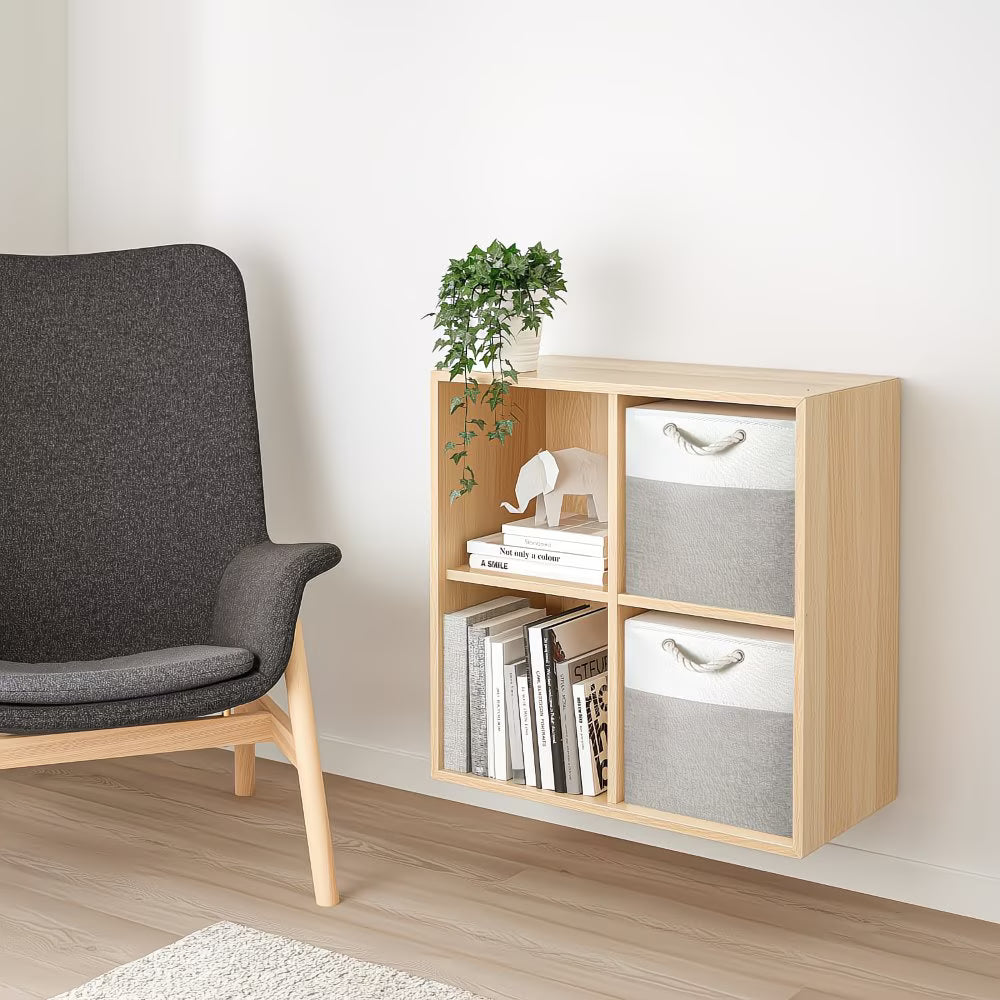 4x Collapsible Fabric Storage Baskets 33x33x38cm – Shelf & Wardrobe Organiser with Handles-12