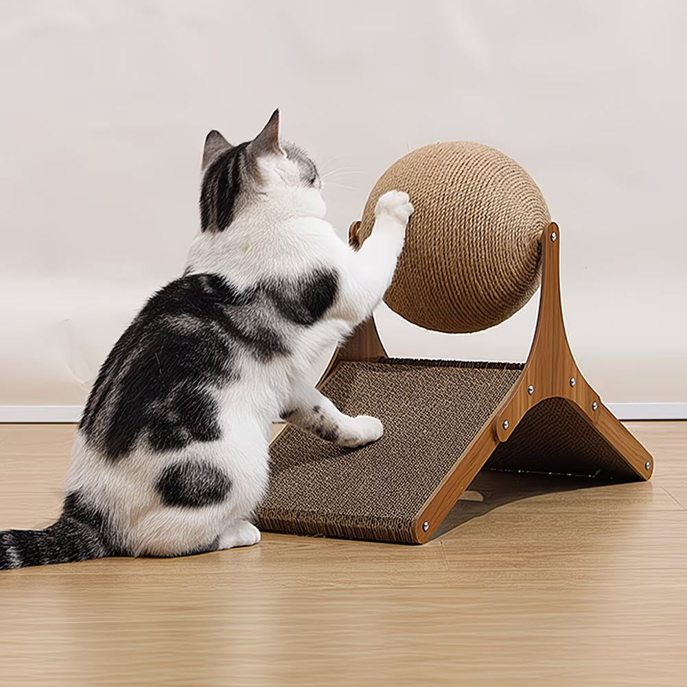 Sisal Cat Scratching Ball Toy with Rotating Ferris Wheel Base – Interactive Cat Scratcher & Play Tower for Indoor Cats-11