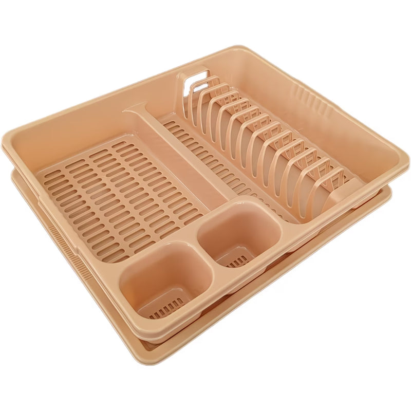 STL Plastic Dish Drainer Rack with Anti-Drip Tray – Holds 13 Plates, BPA-Free Kitchen Organizer-1