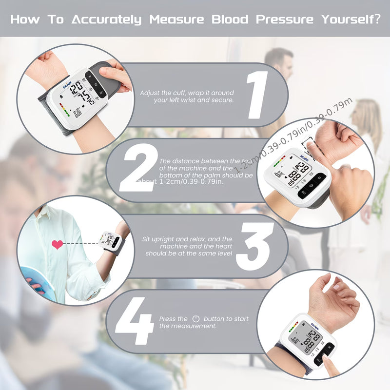 Sejoy Wrist Blood Pressure Monitor – Automatic Digital BP Machine with Large LCD, Portable Home Use-10