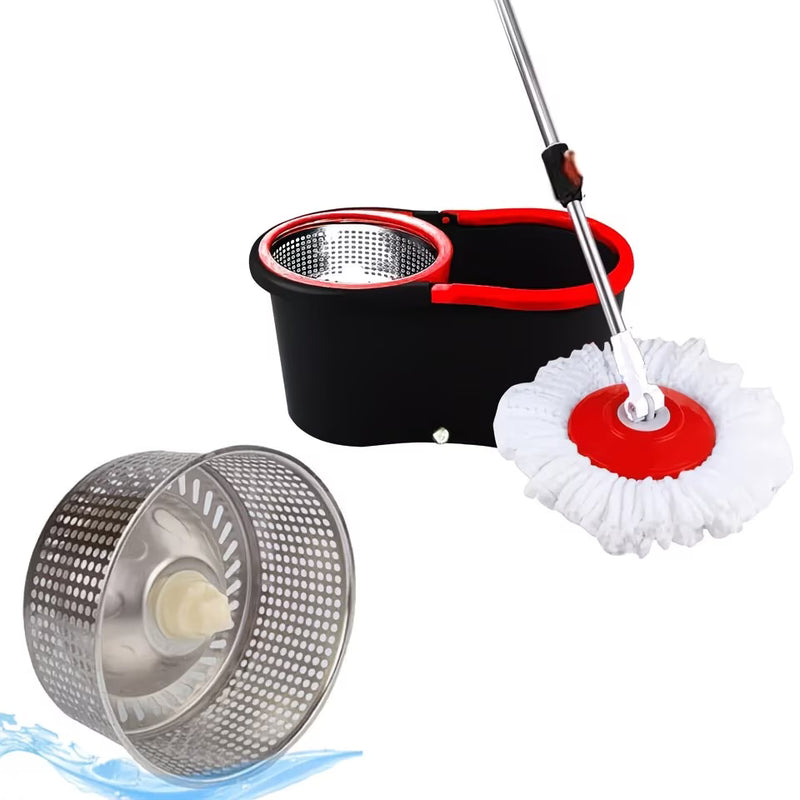 360° Spin Mop Bucket Set with 2 Microfiber Heads – Hands-Free Rotating Floor Cleaning System-3