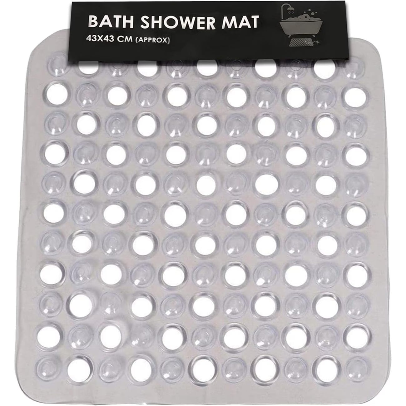 Square Anti-Slip Shower Mat with Suction Cups – Non-Slip Bath Mat for Walk-In Shower Tray with Drain Holes-7