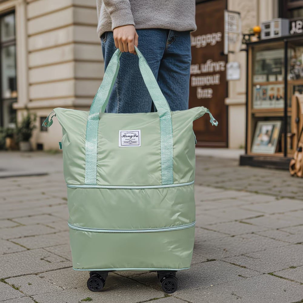 Expandable Rolling Duffel Bag with Detachable Wheels – Foldable Travel Bag with 360° Spinner Wheels, Wet & Dry Compartment, Carry-On Luggage for Men & Women-20
