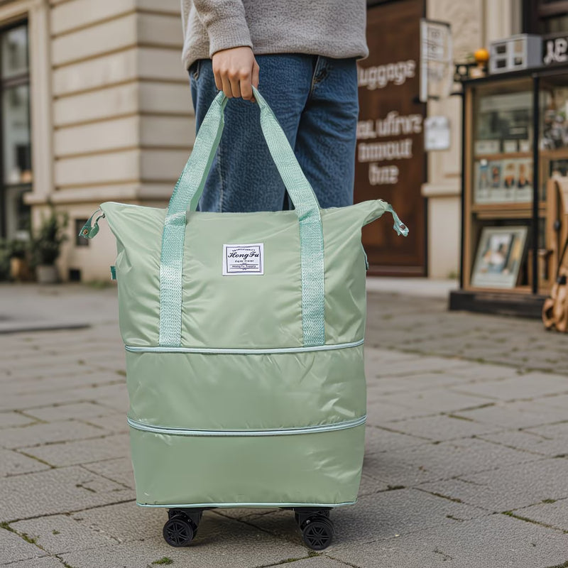 Expandable Rolling Duffel Bag with Detachable Wheels – Foldable Travel Bag with 360° Spinner Wheels, Wet & Dry Compartment, Carry-On Luggage for Men & Women-20