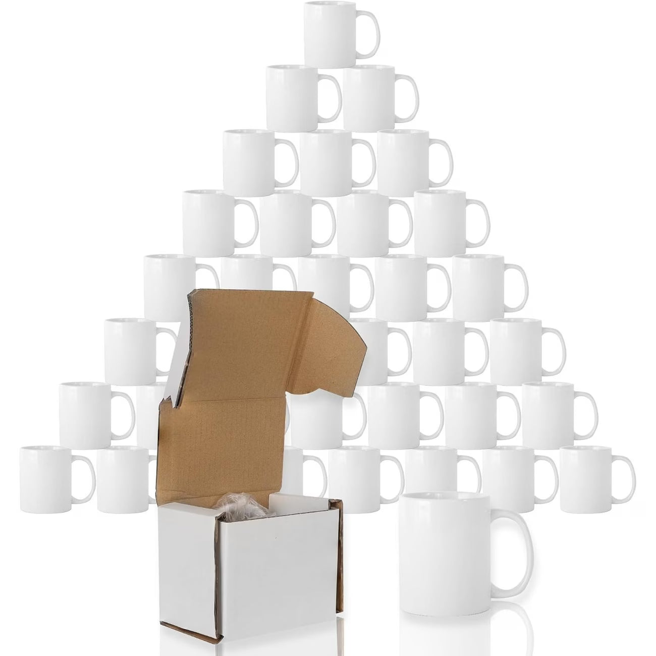 36 x Sublimation Mugs 11oz White Handle Coated Heat Press Cups + 36 Smash Boxes-1