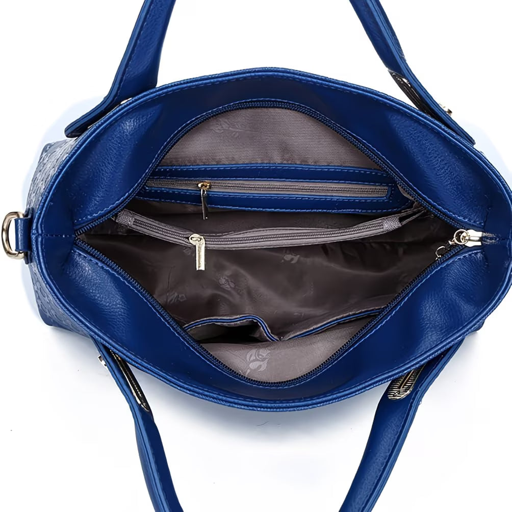 Women’s 4-Piece PU Leather Handbag Set – Top Handle Satchel & Hobo Shoulder Bags-5