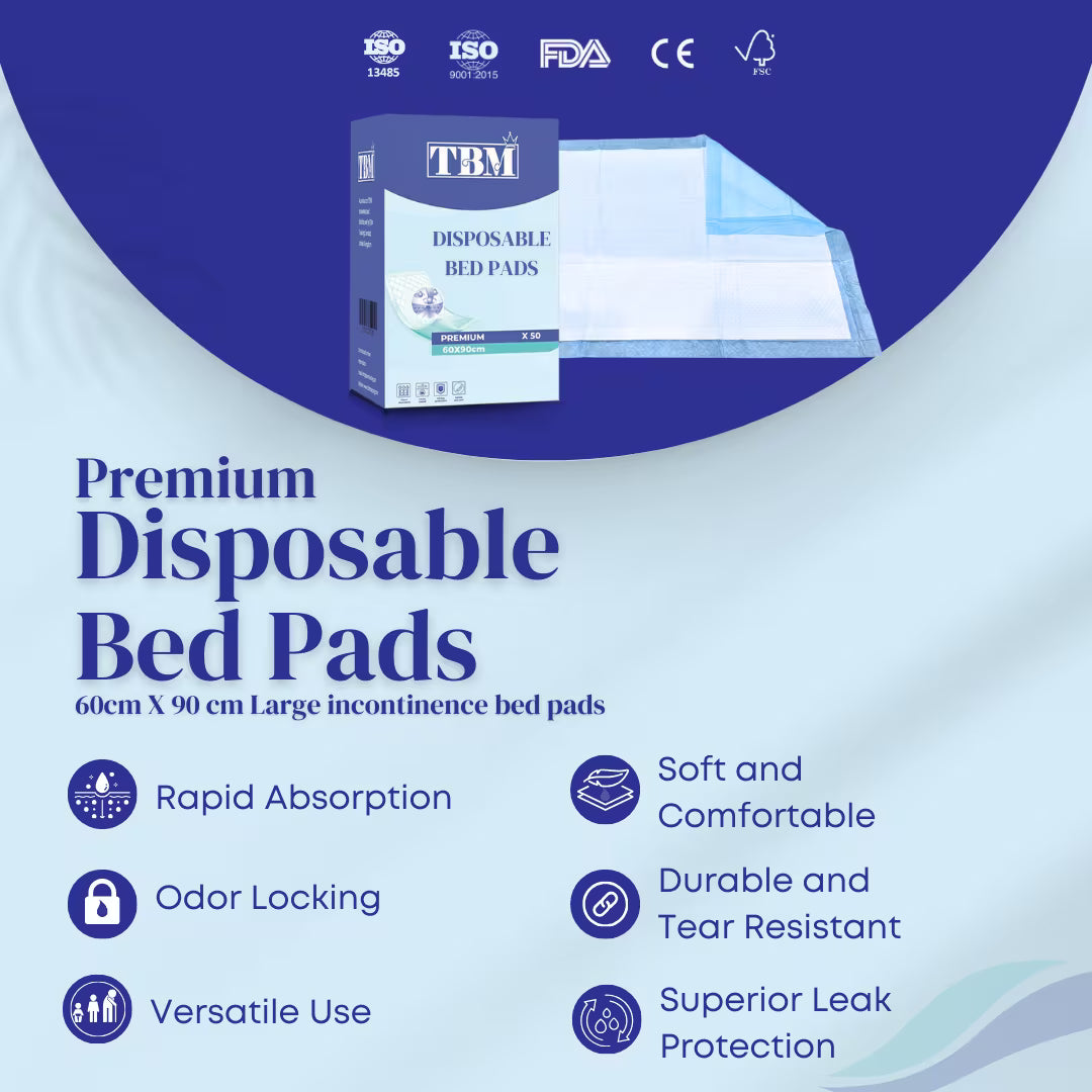 100 Pack Disposable Incontinence Bed Pads 60x60cm – Absorbent Underpads for Adults, Kids & Mattress Protection-3