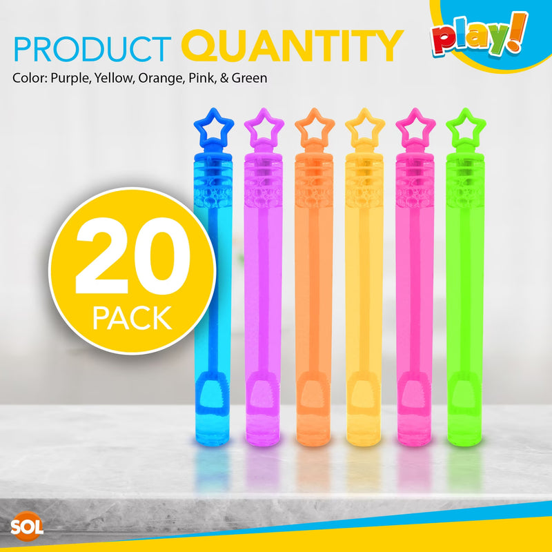 20/100 Mini Bubble Wands for Kids Party Bag Fillers Colourful Bubble Tubes for Birthday Parties & Events-9