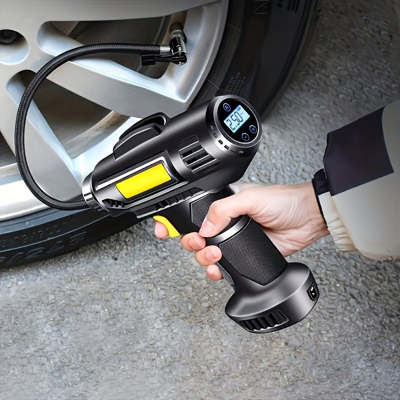 Cordless Tire Inflator Air Pump Portable Compressor with Digital Gauge LED USB-C for Car Bike-6