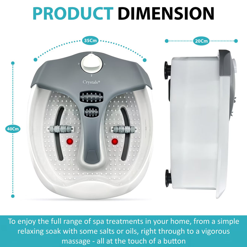 Foot Spa Massager with Heat, Bubbles & Infrared Light – Vibration Rollers for Tired Feet-4