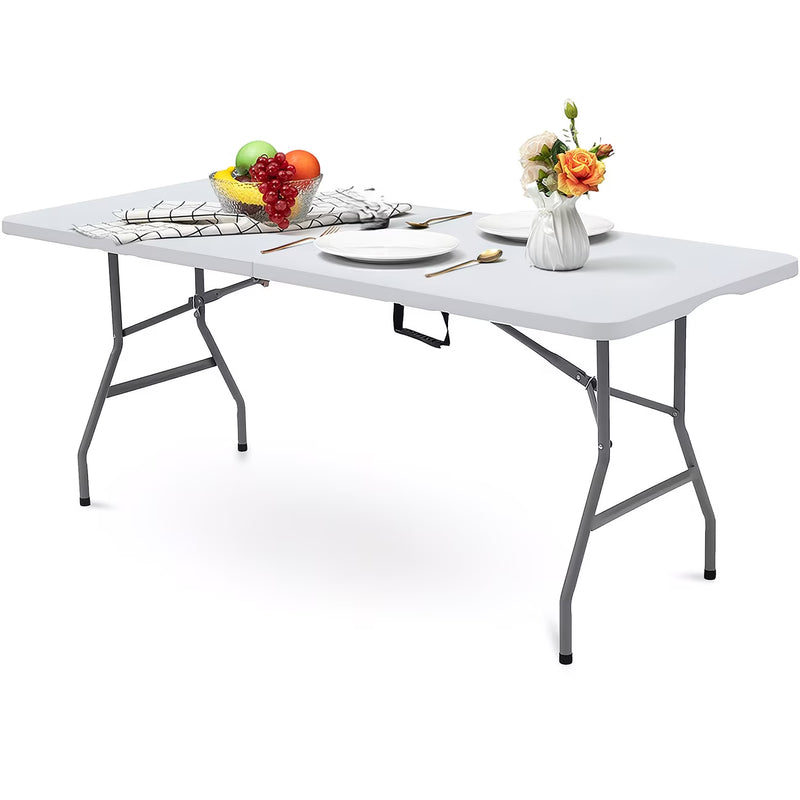 6ft Folding Trestle Table – Portable Camping, Party, Picnic, BBQ & Indoor Outdoor Use-1