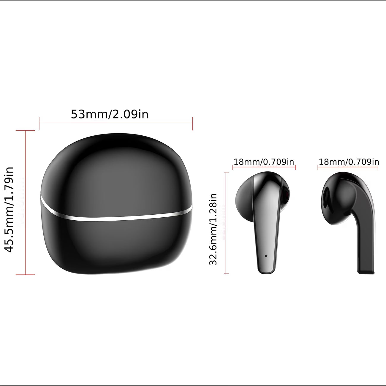 Q13 Wireless Earbuds Bluetooth Earphones with ENC Noise Cancelling 50H Playtime LED Display USB-C-7