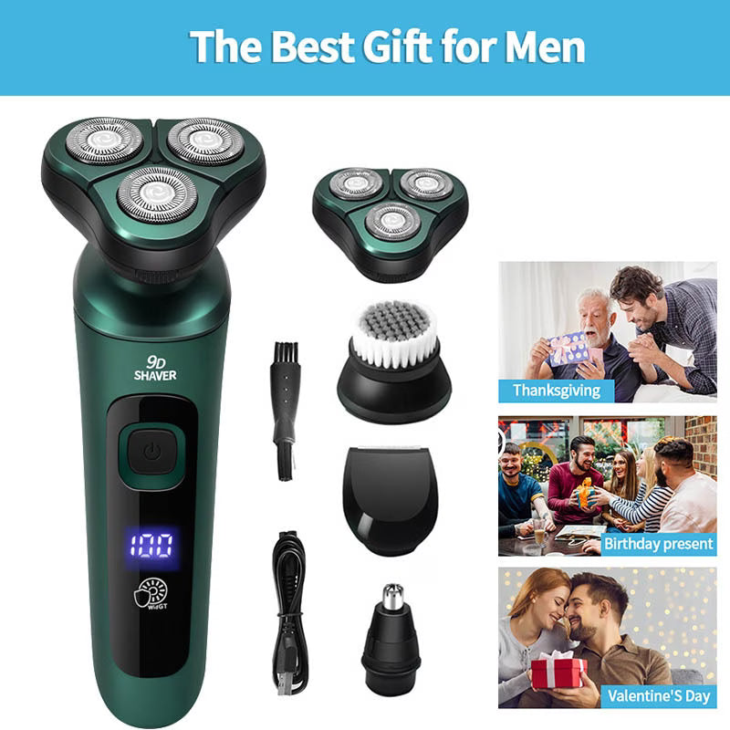 4-in-1 Men Electric Shaver LCD Display 3D Floating Head Beard Trimmer USB Rechargeable-1