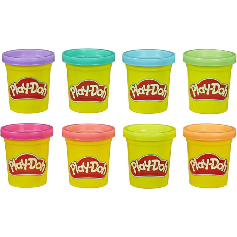Neon Modelling Clay 8 Pack Non Toxic Kids Play Dough Set Bright Colours Creative Craft Toy Age 2+-2