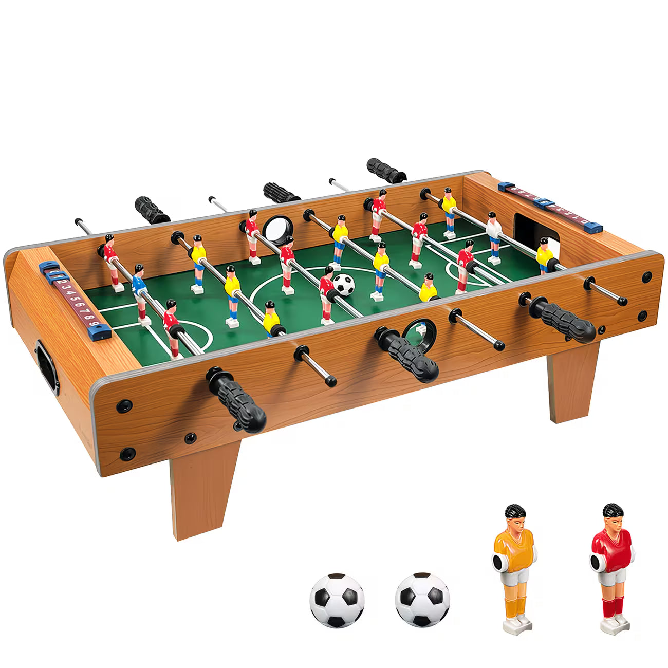 Wooden Table Football Game – Mini Tabletop Foosball Soccer Set with Accessories, Family Party Game & Christmas Gift Idea-1