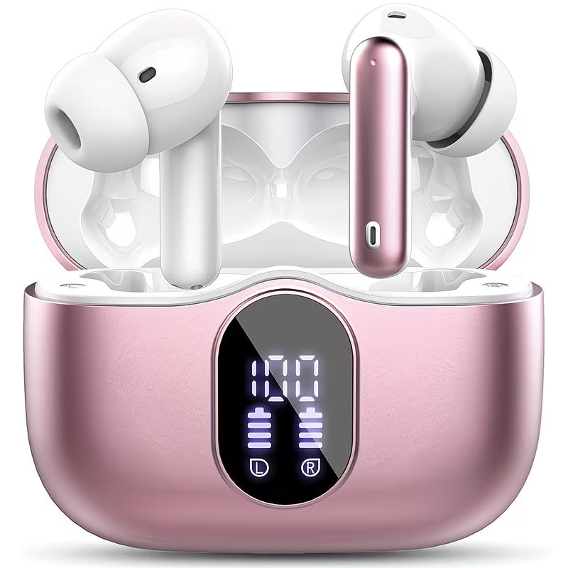 Wireless Earbuds Bluetooth 5.3 – Bass Stereo Headset with Noise-Cancelling Mic, LED Display, 36H Playtime-1
