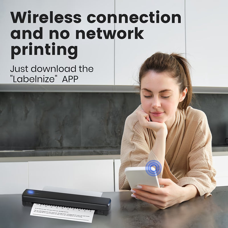 D810B Portable Inkless Wireless Printer – A4 Thermal Tattoo Printer for Mobile, iPad & PC | Travel Compact Printer for Home & Office-5