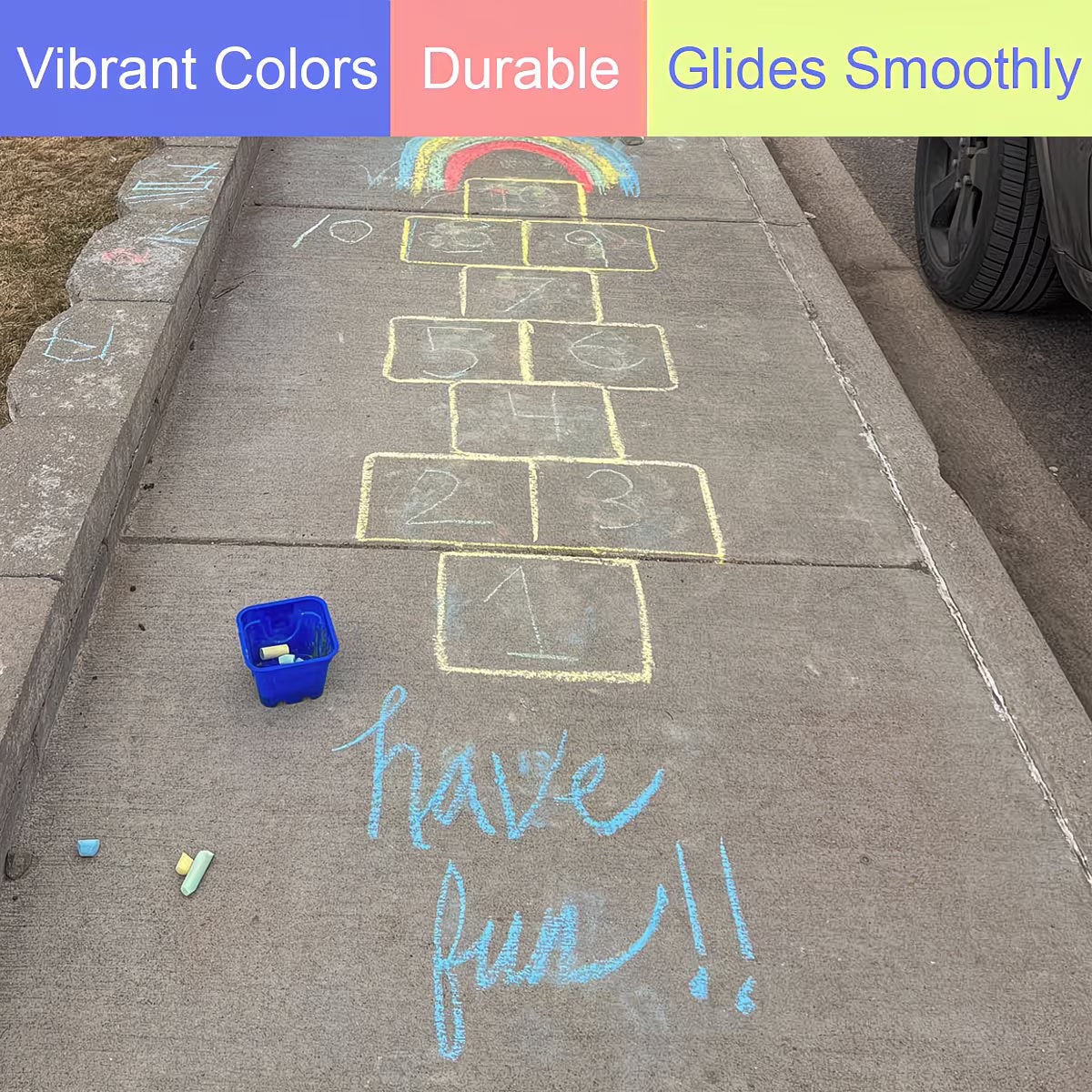 48PCS Jumbo Sidewalk Chalk Set – Non-Toxic Washable Chunky Pavement Chalk for Outdoor Drawing & Playground Art-3