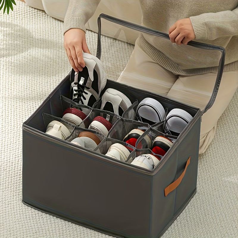 Foldable Oxford Cloth Storage Boxes – Large Capacity Under-Bed Shoe & Clothes Organizer with Transparent Dust Cover (1/2 Pack)-3