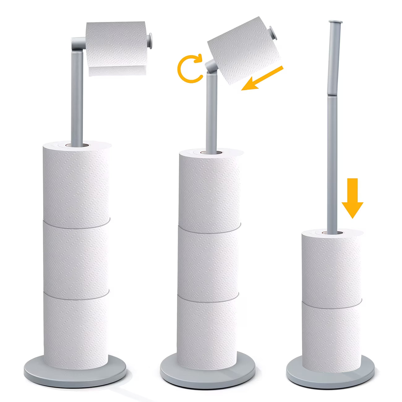 Free Standing Toilet Roll Holder with Storage – 2-in-1 Stainless Steel Toilet Paper Stand-10