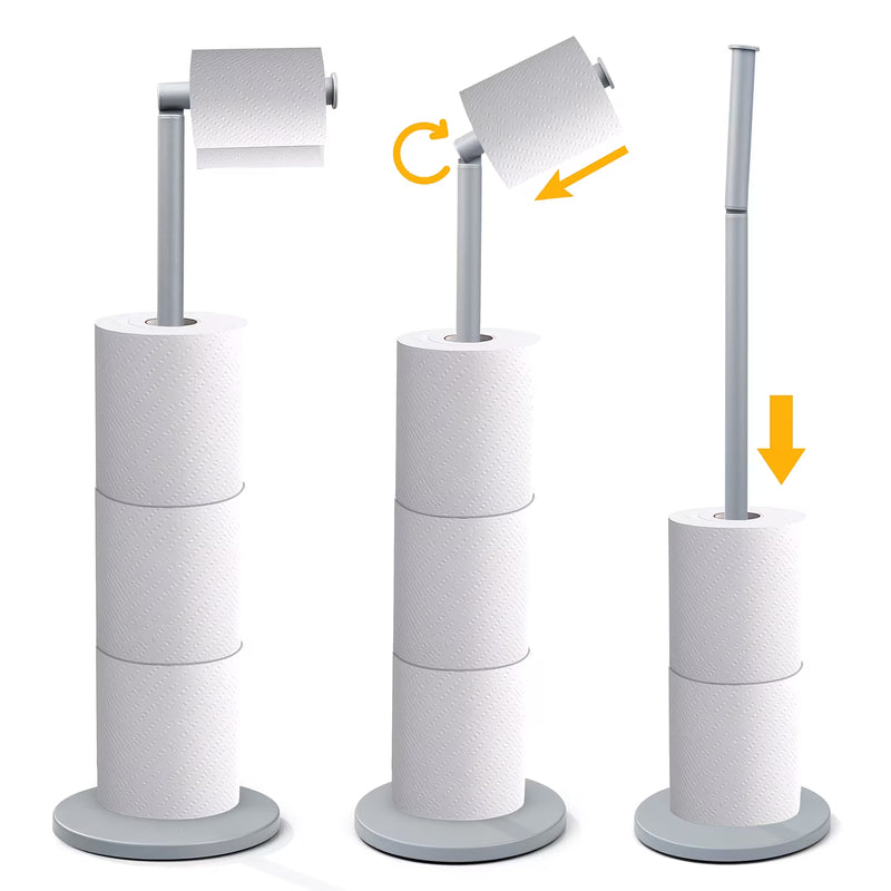 Free Standing Toilet Roll Holder with Storage – 2-in-1 Stainless Steel Toilet Paper Stand-10