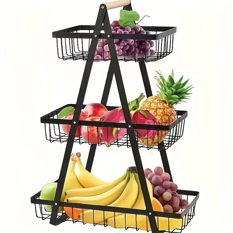 3-Tier Detachable Metal Storage Basket – Rust-Resistant Kitchen Fruit & Vegetable Organizer Rack-7