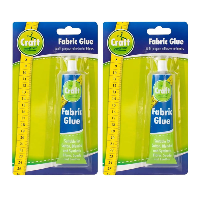 2 Pack Extra Strong Fabric Glue 50ml Washable Textile Adhesive for Hemming, Patches, Crafts & No-Sew Repairs-1