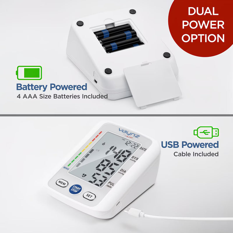 VAYNZ Smart Voice Blood Pressure Monitor Automatic Upper Arm BP Machine with Large Cuff & Memory-3