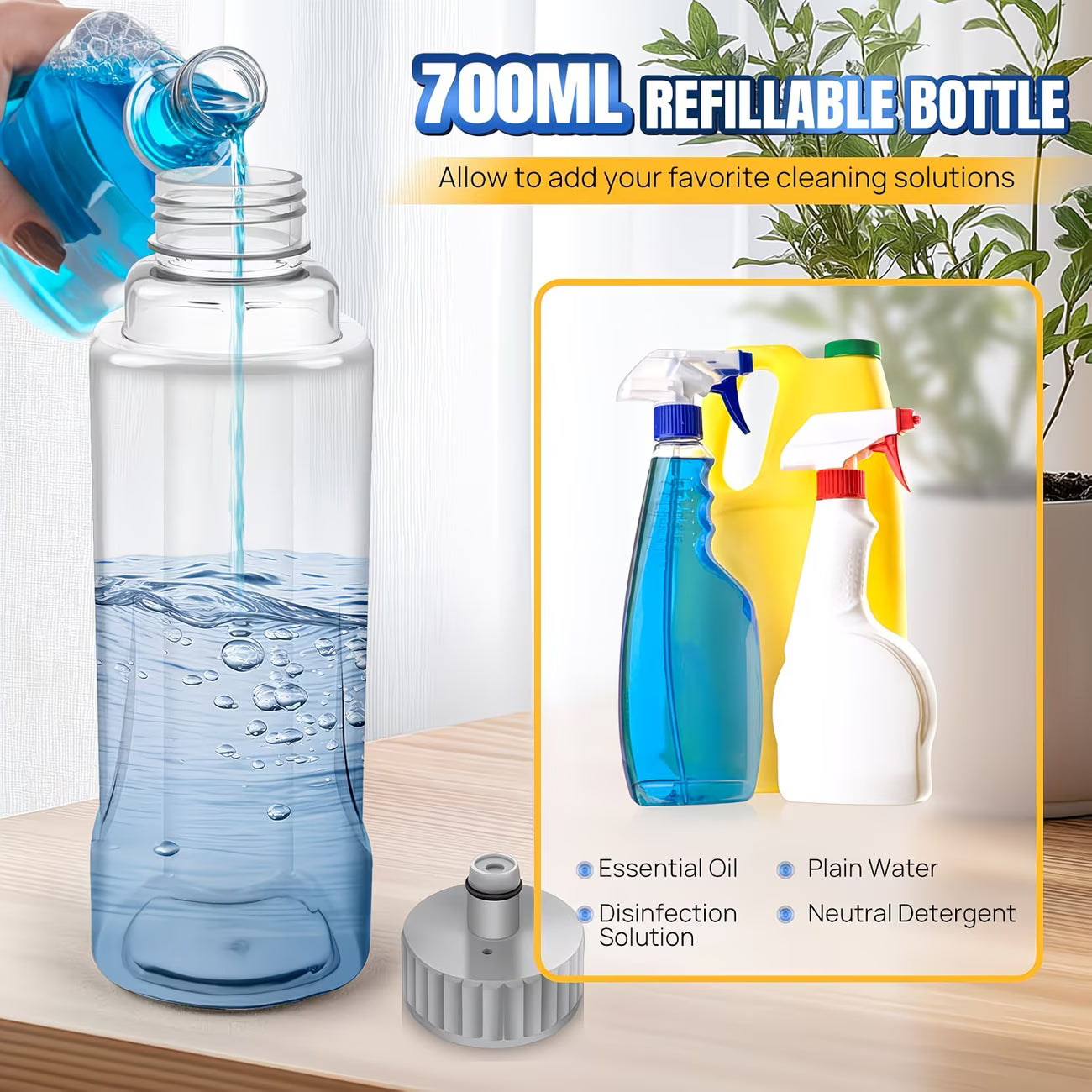 Spray Mop Microfiber Floor Cleaner with 700ml Refillable Bottle, 360° Flat Mop & 3 Reusable Pads-6