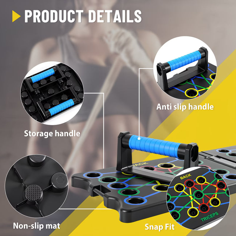 24-in-1 Portable Push Up Board – Foldable Press Up Bars System for Full Body Strength Training & Home Workouts-3