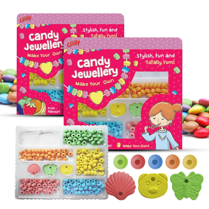 2 Pack Candy Jewellery Making Kit for Girls DIY Bracelet & Necklace Bead Craft Set Kids Party Gift-1
