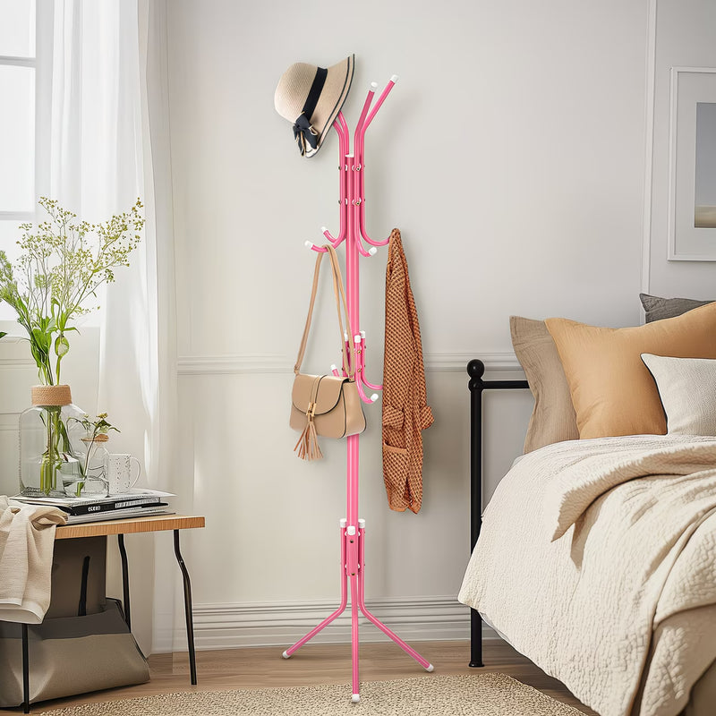 3-Tier Metal Coat Rack Stand 175cm Tall with 12 Hooks – Space-Saving Coat & Hat Tree for Hallway, Bedroom & Living Room-10