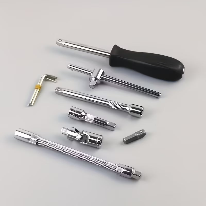 45pcs Socket Wrench Tool Set 1/4 Inch Drive – Stainless Steel Car & Motorcycle Repair Kit with Ratchet & Storage Case-5