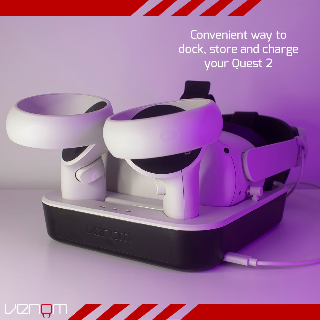 Venom Charging Dock and Rechargeable Battery Packs for Meta Quest 2-4