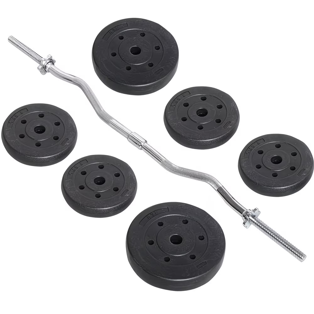 Costoffs Adjustable Weightlifting Set – Barbell & Curl Bar Weight Set with Plates, Home Gym Strength Training Equipment-4