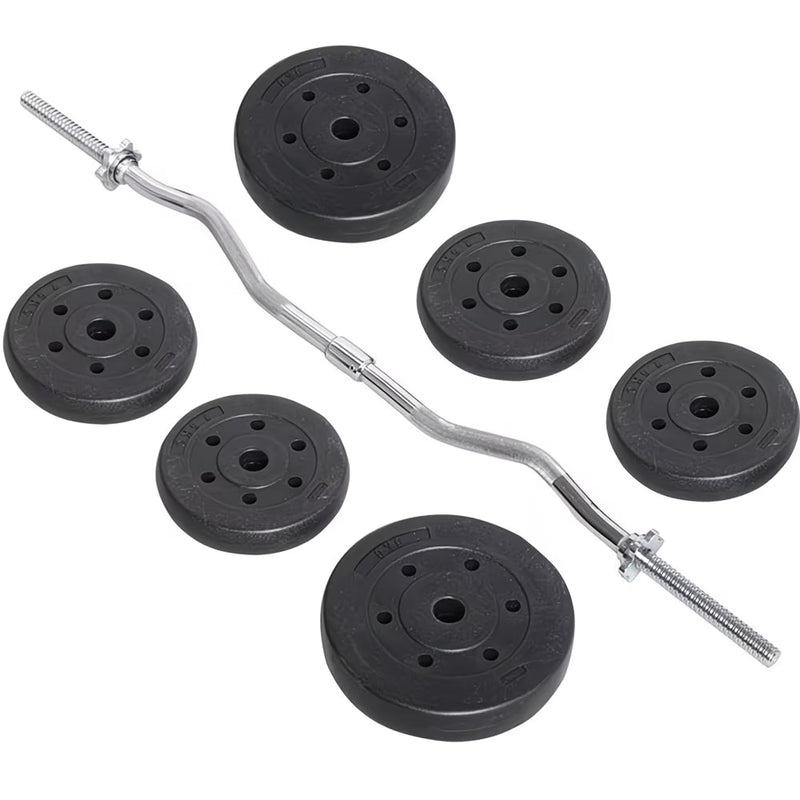 Costoffs Adjustable Weightlifting Set – Barbell & Curl Bar Weight Set with Plates, Home Gym Strength Training Equipment-4