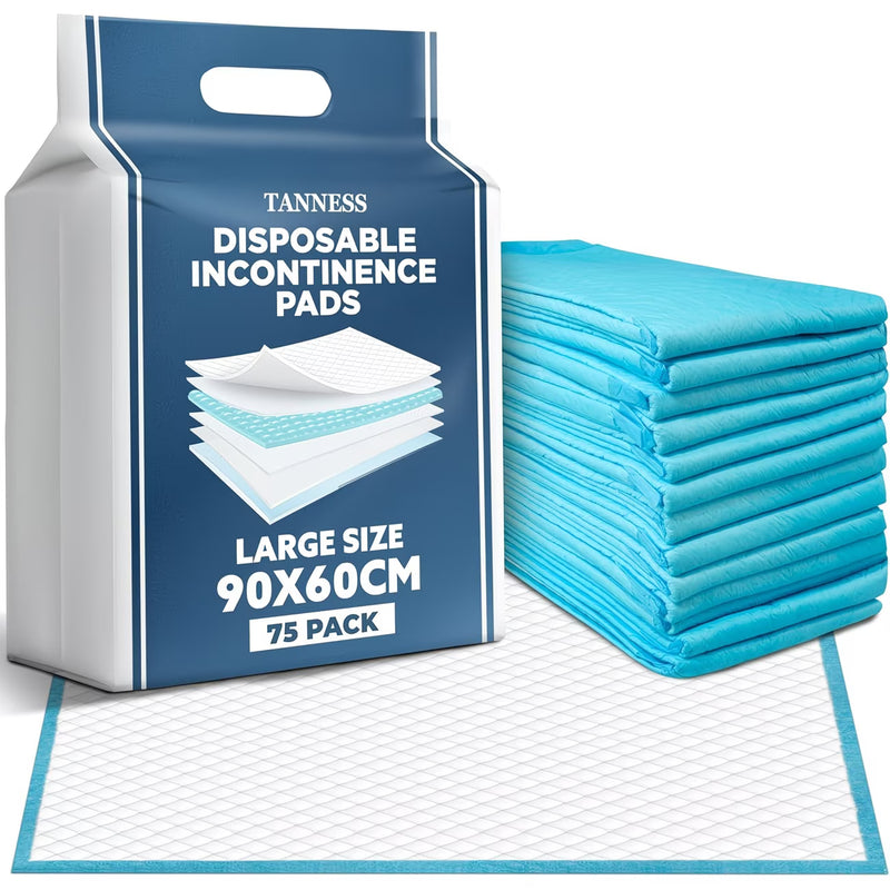 TANNESS Disposable Incontinence Bed Pads 90×60cm – Waterproof Bed Wetting Mats for Adults & Baby Change-10
