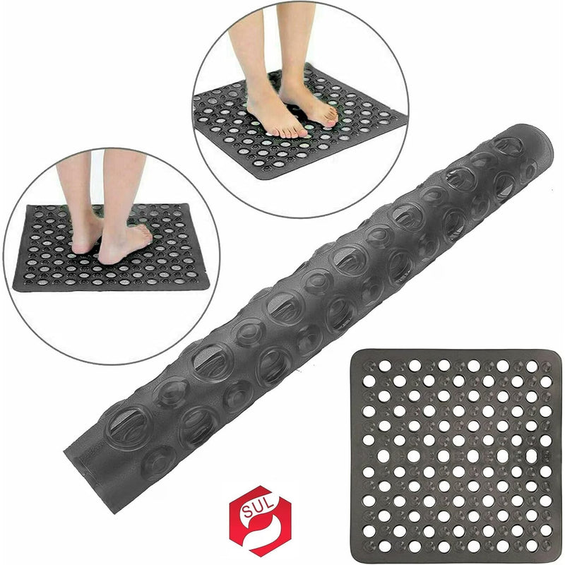 Square Anti-Slip Shower Mat with Suction Cups – Non-Slip Bath Mat for Walk-In Shower Tray with Drain Holes-6