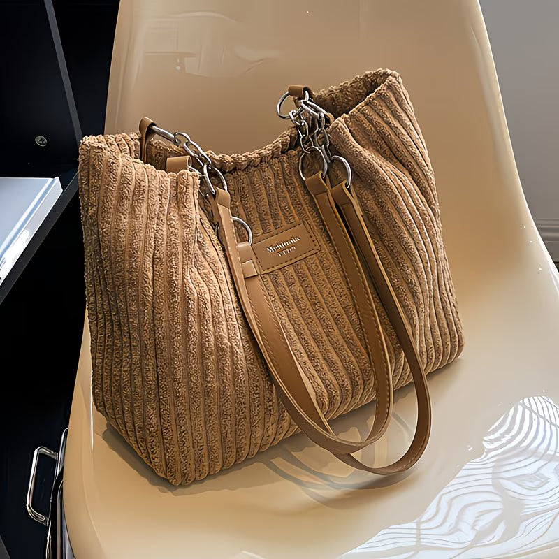 Women’s Velvet Shoulder Bag – Zipper Closure, Fixed Strap, Elegant Gift Handbag-4