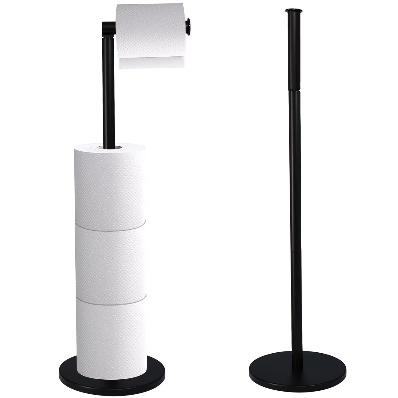 Free Standing Toilet Roll Holder with Storage – 2-in-1 Stainless Steel Toilet Paper Stand-12