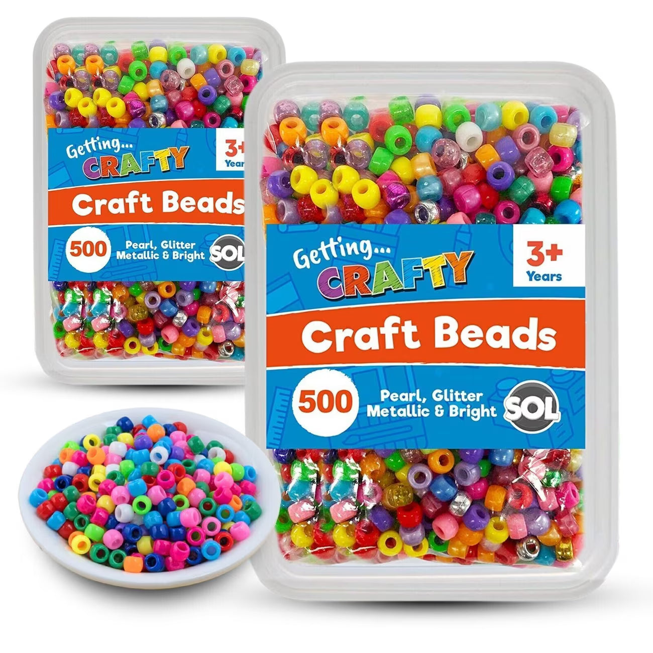 1000 Mixed Pony Beads for Jewellery Making 9x6mm Acrylic Craft Beads Assorted Colours for Bracelets Necklaces DIY Crafts-1