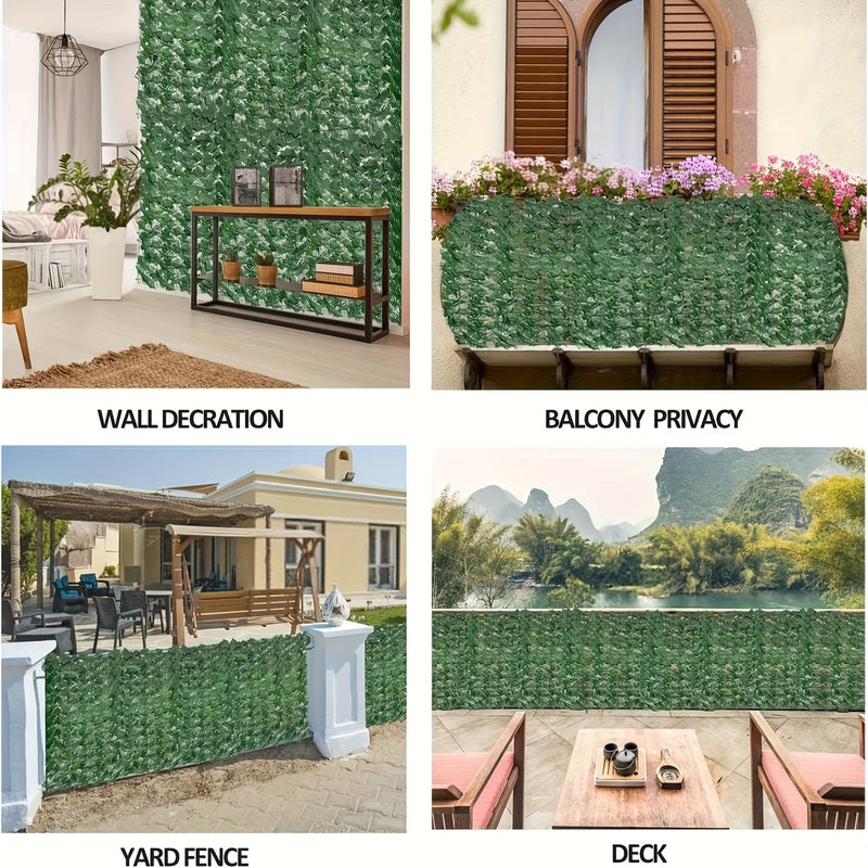 Artificial Ivy Privacy Fence Roll Faux Leaf Hedge Screen Trellis Panel for Garden Balcony Wall Decor-6