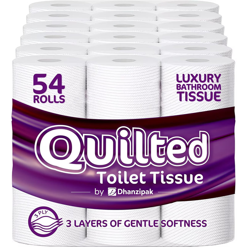 54 Rolls 3-Ply Toilet Paper – Premium Quilted, Soft, Strong & Highly Absorbent Toilet Tissue-1