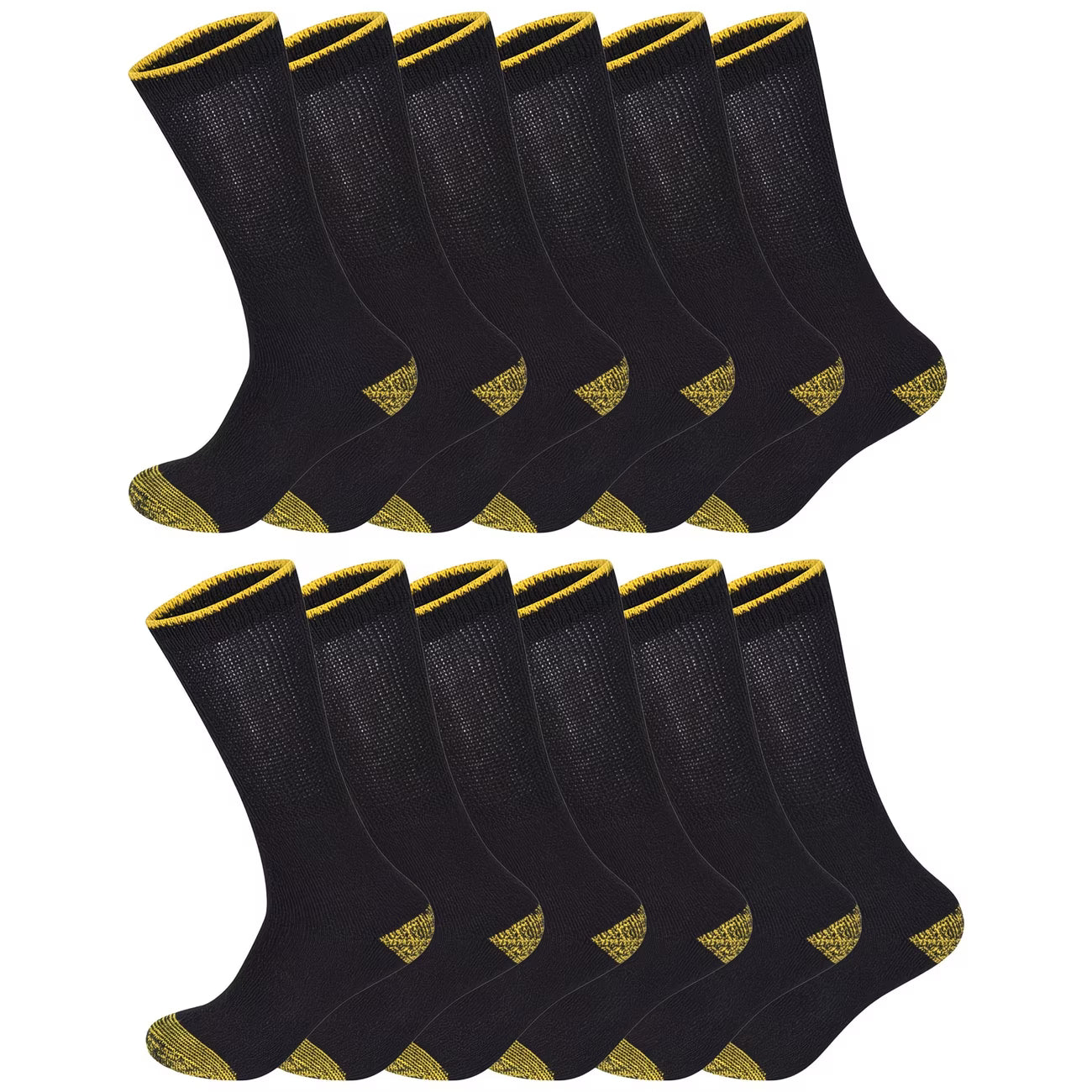 ELAFY Men’s Work Socks Pack of 5 – Cotton Rich Cushioned Crew Socks with Reinforced Heel & Toe, Size 6–11-5