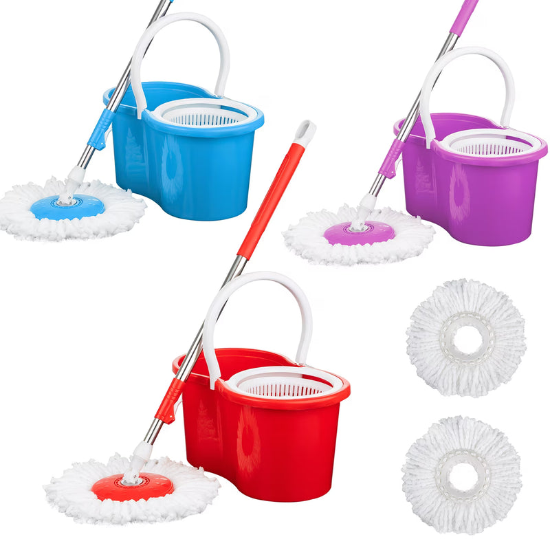 360° Spin Mop & Bucket Set with Wringer – Easy Wring Floor Cleaning System, Reusable Microfiber Mop Heads for Home, Bathroom & Kitchen-15