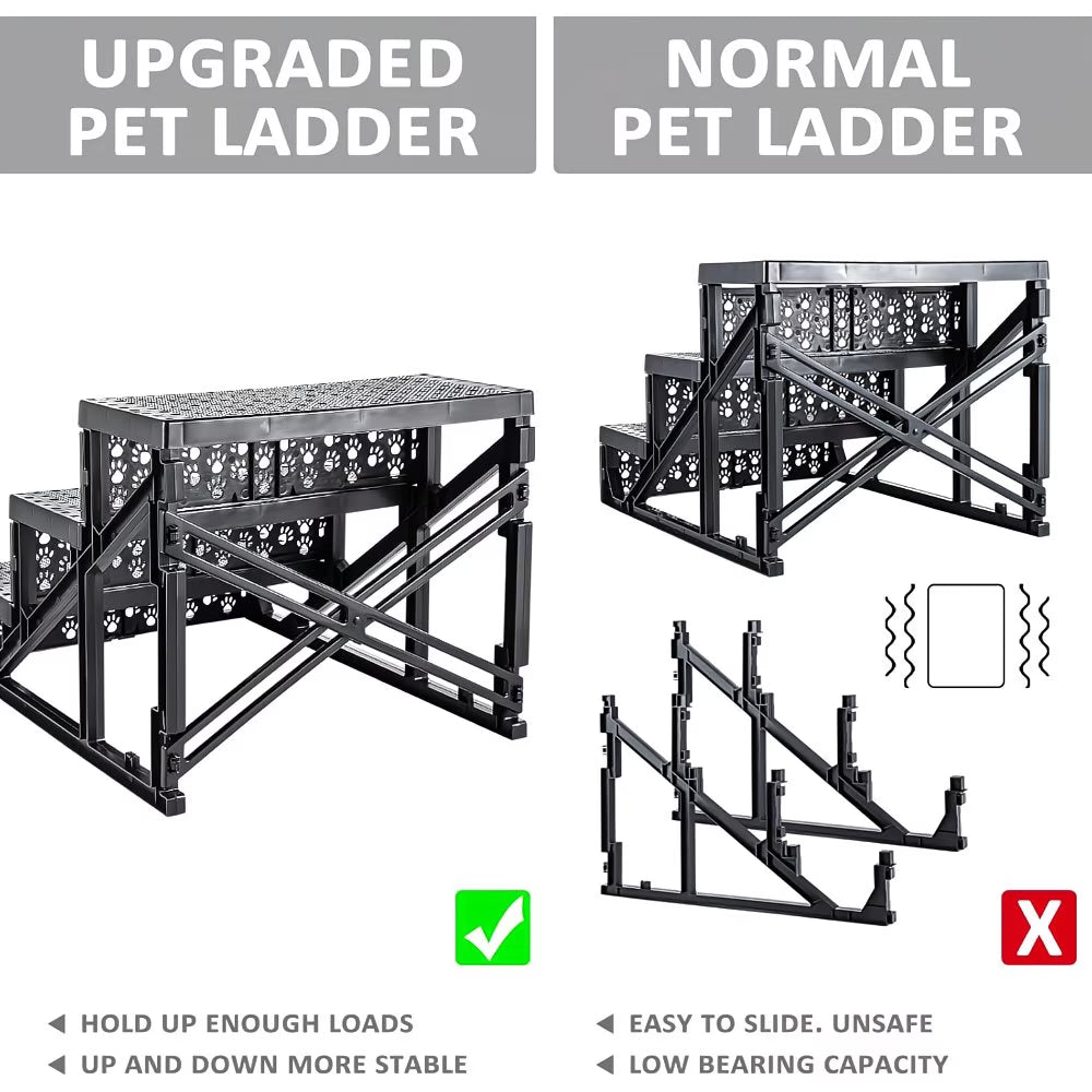 3-Step Dog Stairs for Bed – Non-Slip Pet Steps with Washable Plush Cover, Pet Ladder for Dogs & Cats-10