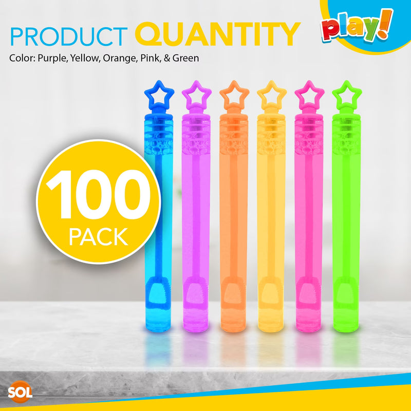 20/100 Mini Bubble Wands for Kids Party Bag Fillers Colourful Bubble Tubes for Birthday Parties & Events-11