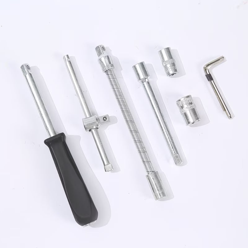45pcs Socket Wrench Tool Set 1/4 Inch Drive – Stainless Steel Car & Motorcycle Repair Kit with Ratchet & Storage Case-6