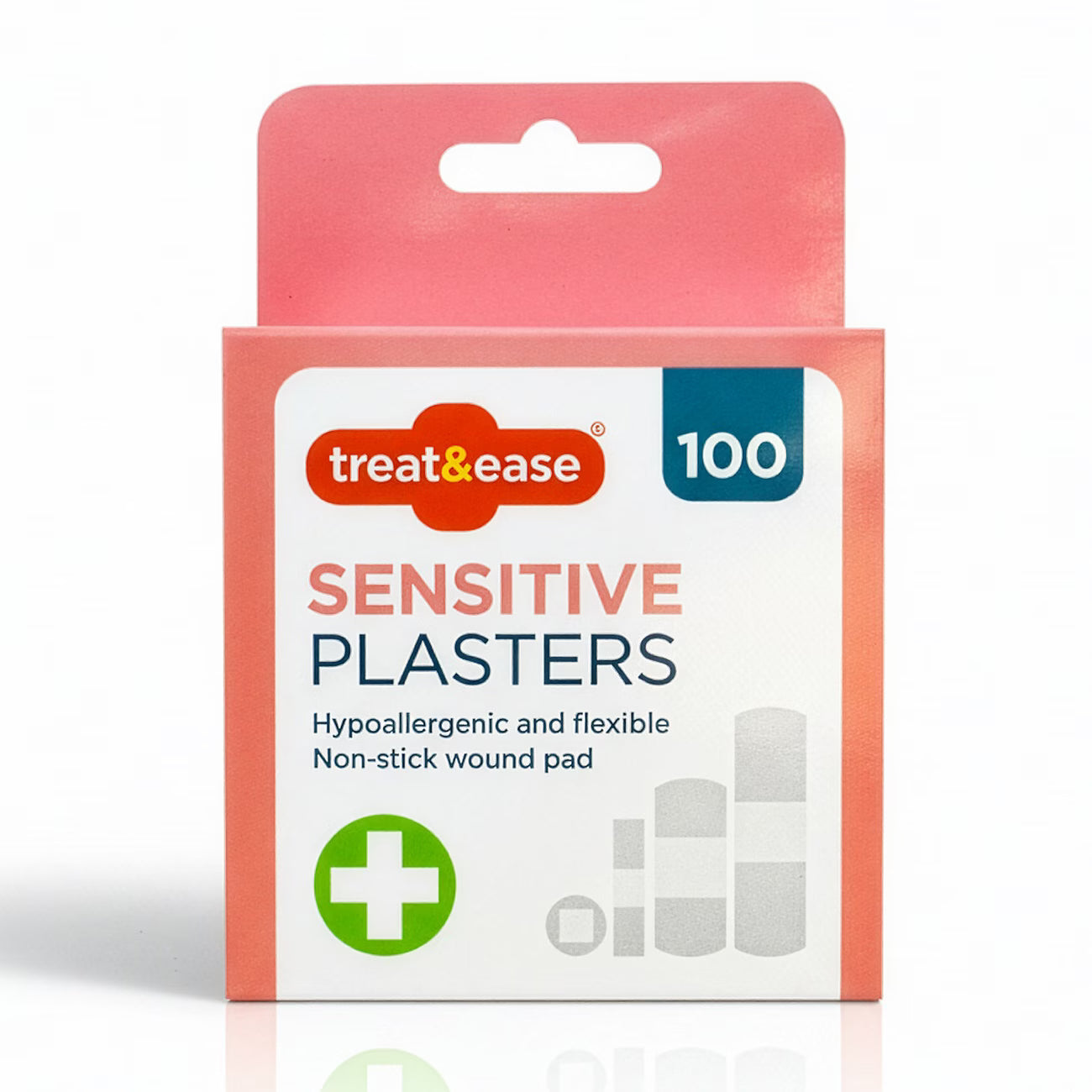 100 Pack Hypoallergenic Plasters – Sensitive Skin Adhesive Bandages with Non-Stick Pad, Breathable Flexible First Aid Strips-1