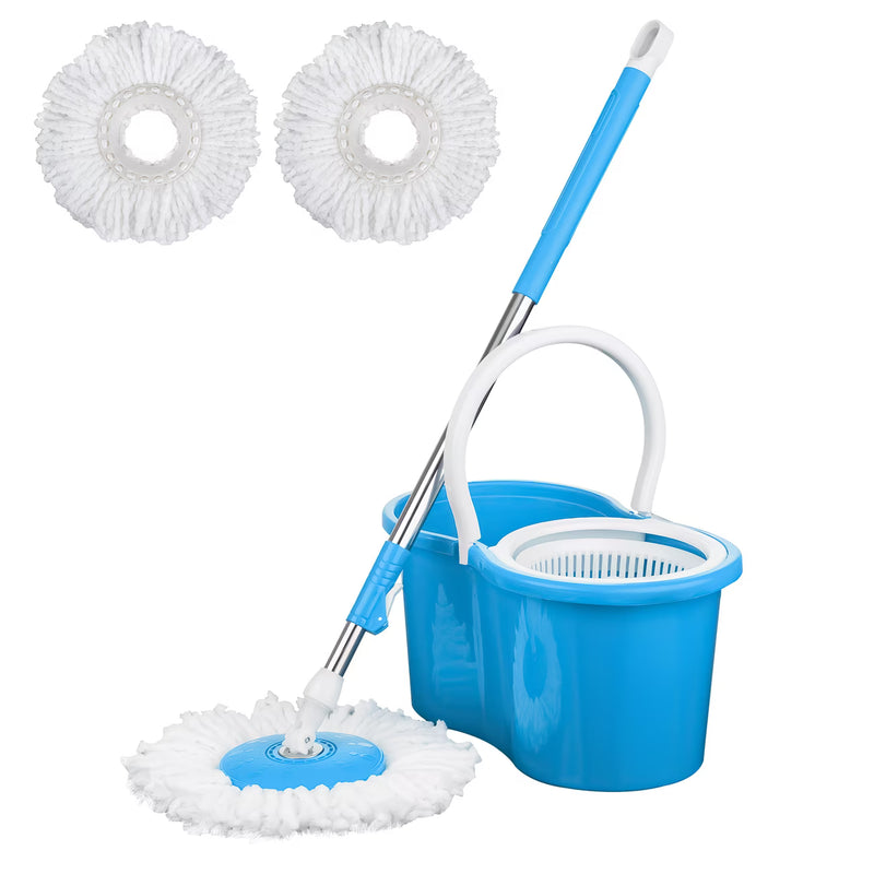 360° Spin Mop & Bucket Set with Wringer – Easy Wring Floor Cleaning System, Reusable Microfiber Mop Heads for Home, Bathroom & Kitchen-6